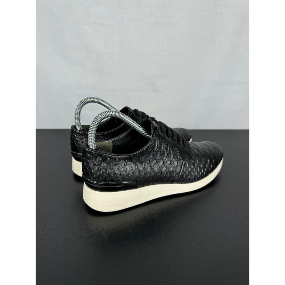 Vince Rayner Python Print Black Leather Sneaker S… - image 4